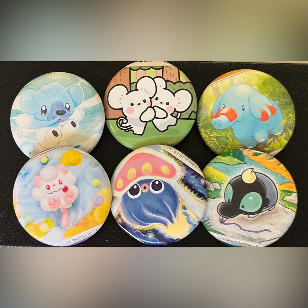 Valentine Cuties Pokémon button 6 pack